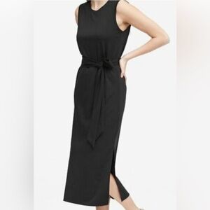Banana Republic Black Midi Column Tank Dress, size Medium
